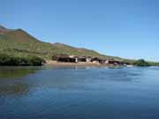 Small fishing village along the mangroves 